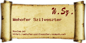 Wehofer Szilveszter névjegykártya