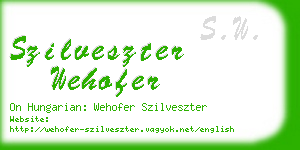 szilveszter wehofer business card